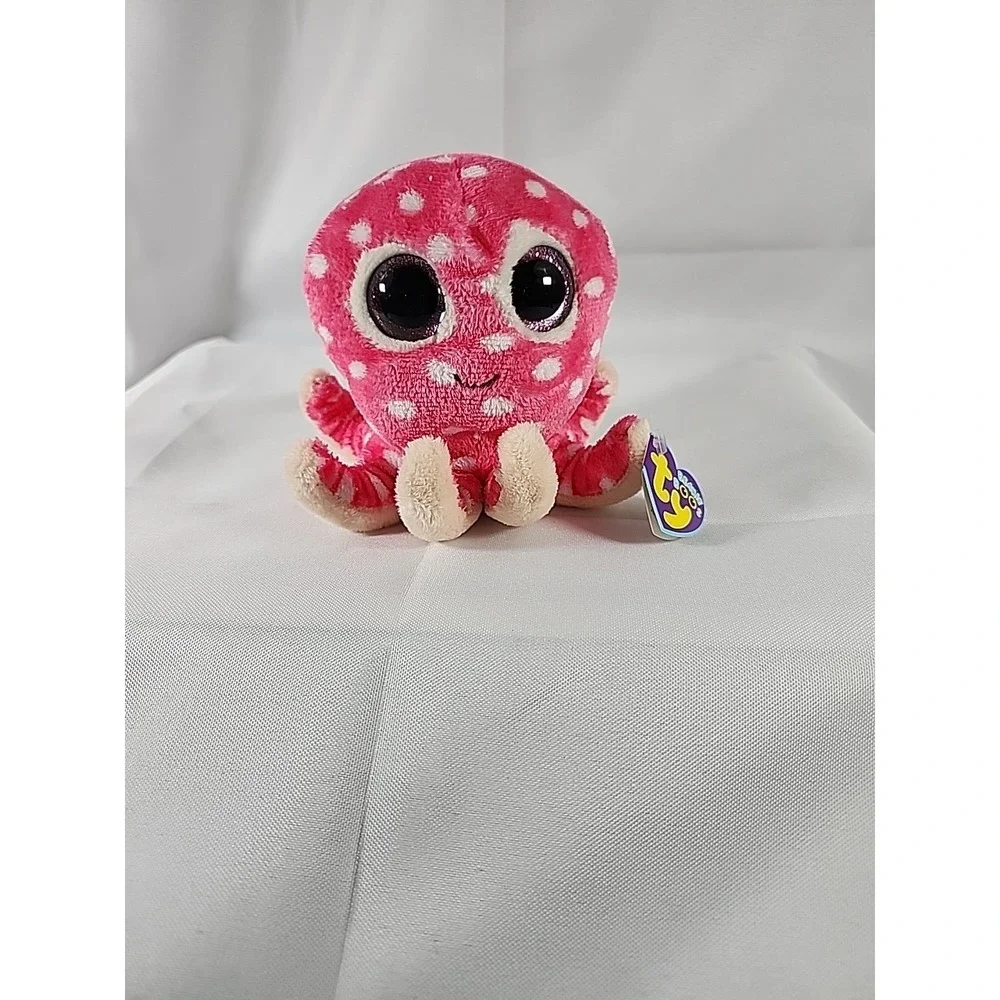Ty Ollie the Pink Octopus Beanie Boo Polka Dot 4.5